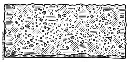 Tableau sur toile Concrete texture cross section vector illustration of asphalt with stones and mi