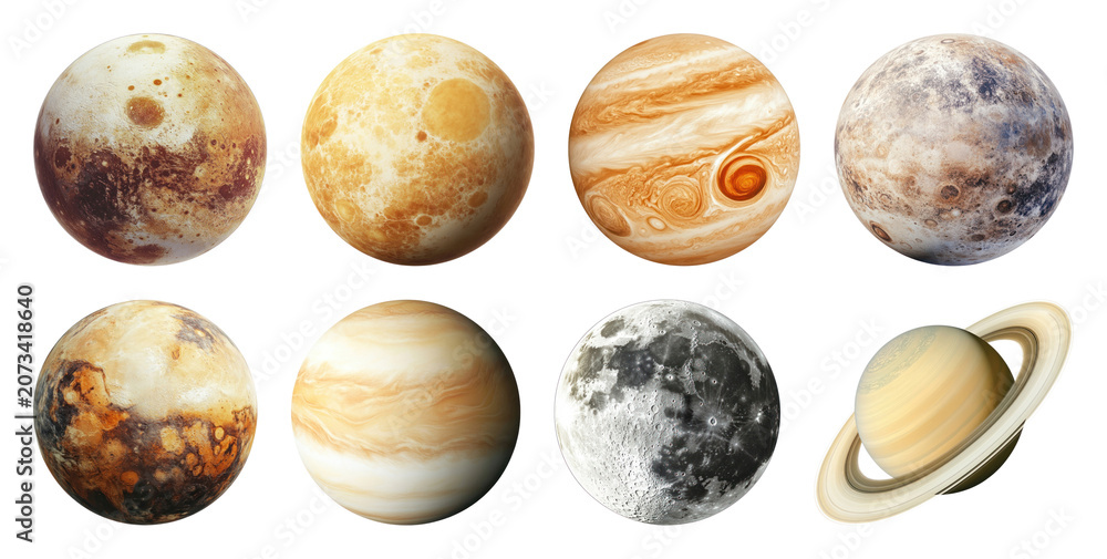 Fototapeta premium PNG Planets solar system illustration on transparent background