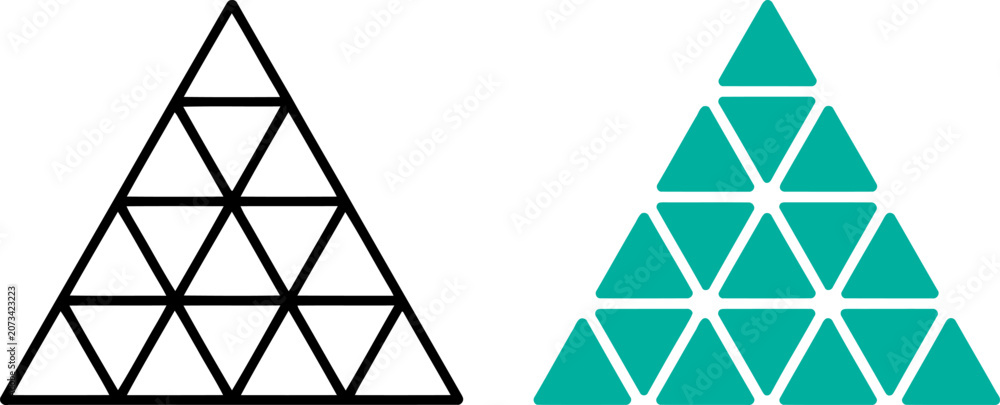 Fototapeta premium Geometric triangle grid patterns vector on white