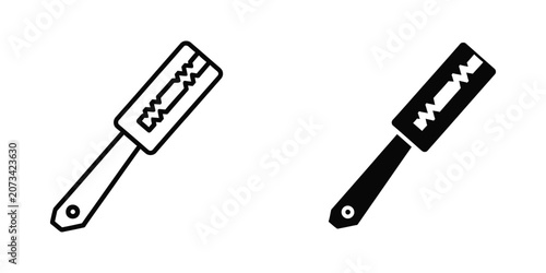 Fényképezés Set of cuticle nipper icons in outline and solid black styles for professional m