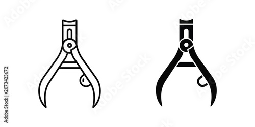фотографія Set of cuticle nipper icons in outline and solid black styles for professional m