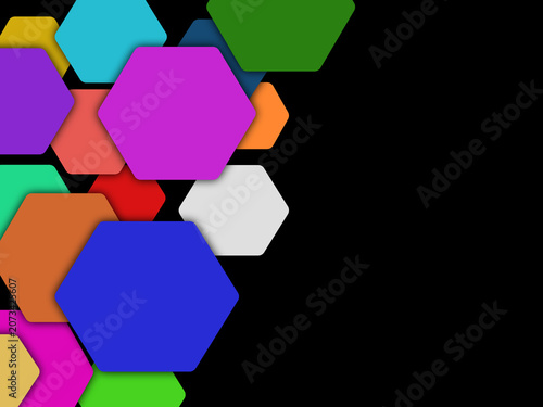 Hexagon Design Background Frame Edge Abstract Geometric Pattern Modern Luxury Border Stock Illustration