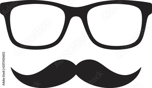 Photos Black glasses and mustache face prop for photo booth fun and playful events