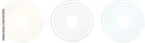Halftone gradient set . Dotted gradient, smooth dots spraying and halftones dot background seamless horizontal geometric pattern vector template. Abstract dot gradient halftone pattern illustration