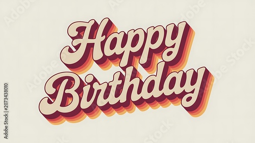 Happy Birthday, 3D text, festive greeting, colorful typography, birthday wishes