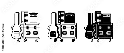 Foto Music Gear Icons: Guitar Case, Keyboard, Amp, Road Cases