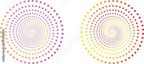 Halftone gradient set . Dotted gradient, smooth dots spraying and halftones dot background seamless horizontal geometric pattern vector template. 