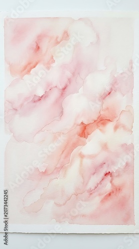 Soft pastel pink watercolor wash, abstract cloud texture background