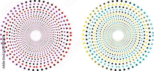 Halftone Gradient Set with Dotted Fade Effect, Smooth Dot Spray and Seamless Geometric Vector Background