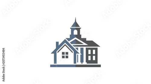 Minimalist Real Estate Logo Icon Featuring House and Building Architecture.
