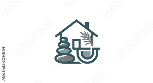 Minimalist spa and wellness center logo icon.