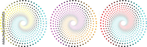 Halftone gradient set . Dotted gradient, smooth dots spraying and halftones dot background seamless horizontal geometric pattern vector template.