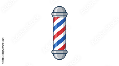 A classic striped pole for a professional grooming shop interior