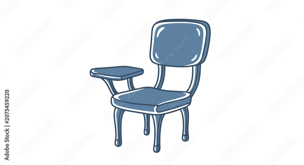 Fototapeta premium Classic School Desk Chair with Tablet Arm Icon