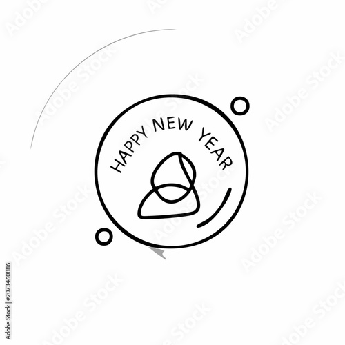 Happy New Year celebration logo design.