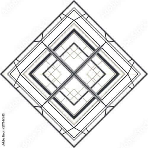 Geometric diamond pattern with black gold and white colors
