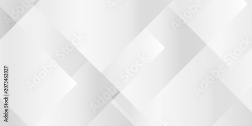 Canvas Print Abstract white and gray geometric background with overlapping gradient square shapes creating a modern texture
