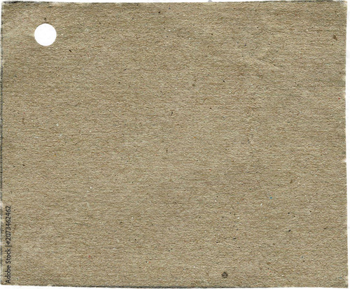 Blank brown recycled paper gift tag with hole