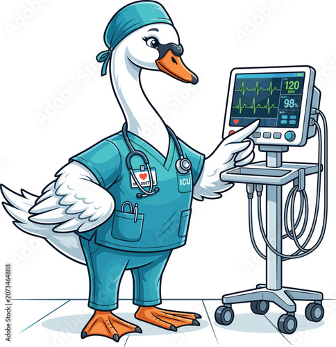Colorful Tortoise Pediatric Clinic Assistant Cartoon Mascot Vector Illustration, Checking Patient Temperature, Isolated on White Background