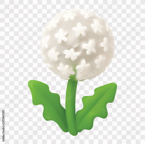 Canvastavla Wildflowers Vector Icon Set | 3D icon set | dandelion puffball
