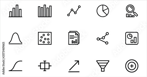 Data Visualization Icons: Charts, Graphs, Analytics, Statistics, and Reports