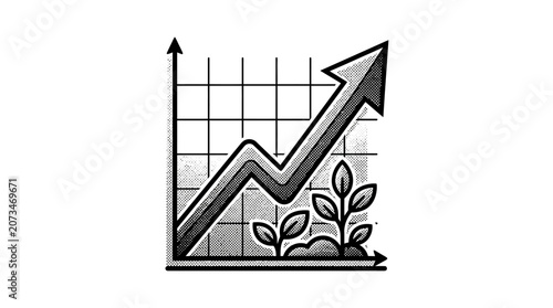 Foto Increasing business growth chart graph.