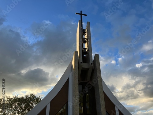 APARECIDA, SAO PAULO, BRAZIL - JUNE 4, 2016: Exterior view of the church at Porto Itaguacu