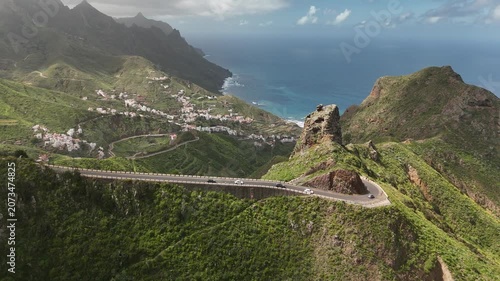 Aerial View of Tenerife, Canary Islands. Volcanic, Landscape, Ocean and Travel Stock
