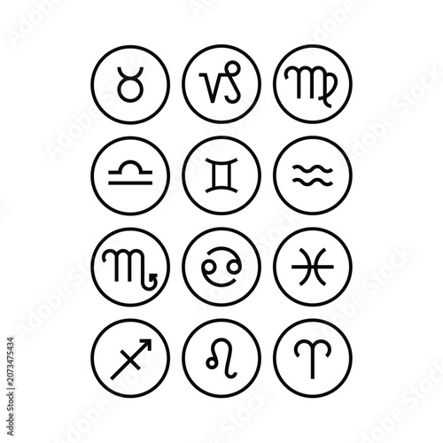 Zodiac Signs Astrology Elements Collection