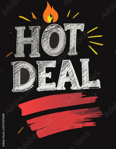  Diseño promocional con efecto de fuego para destacar ofertas exclusivas y campañas de rebajas en comercios.
