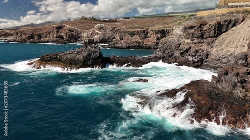 Aerial View of Tenerife, Canary Islands. Volcanic, Landscape, Ocean and Travel Stock