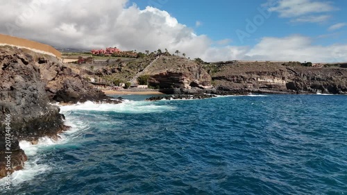 Aerial View of Tenerife, Canary Islands. Volcanic, Landscape, Ocean and Travel Stock