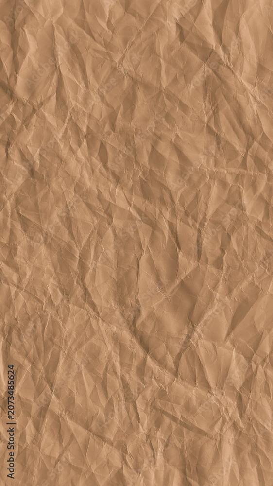 Fototapeta premium Textured brown crumpled paper mobile wallpaper