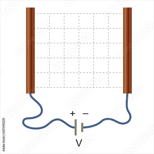 Parallel plate capacitor in circuit. Electric Circuit Diagram of Parallel Plates and Voltage Source.