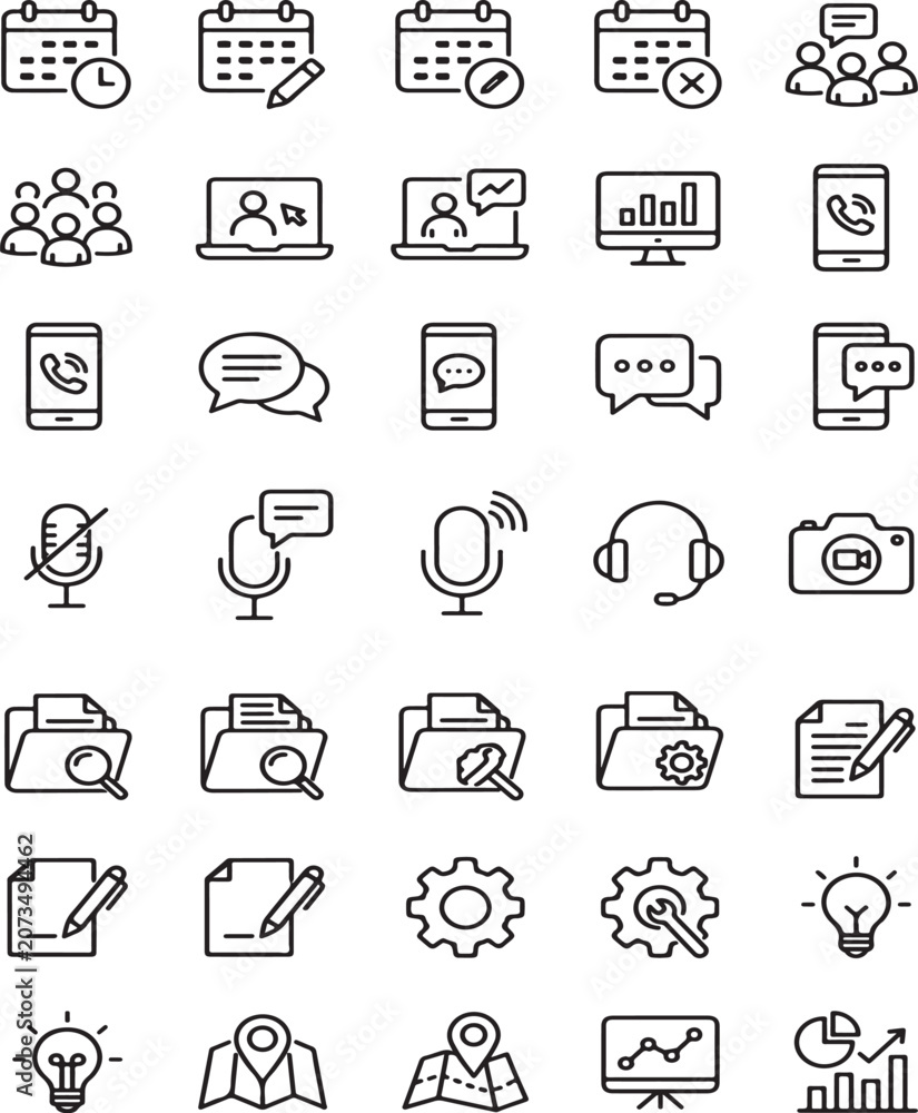 Fototapeta premium Elegant interface icon set for web mobile user interface and digital design application projects vector illustration