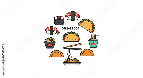 A collection of various delicious snacks arranged in a circle