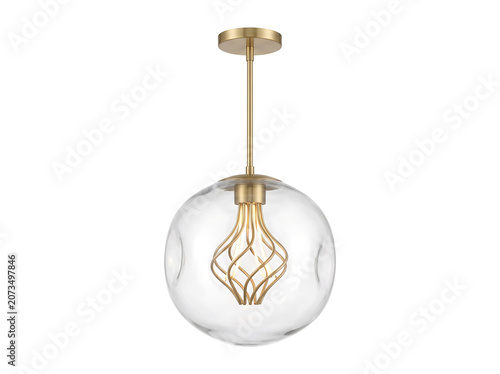 Modern gold globe pendant light with glass shade