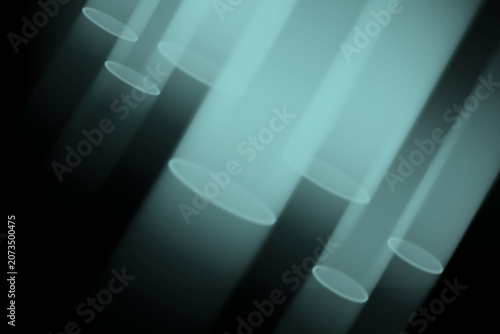 Background with a bright, isolated light blue light from a spotlight, lantern, or lamp against a dark background. Vector illustration.