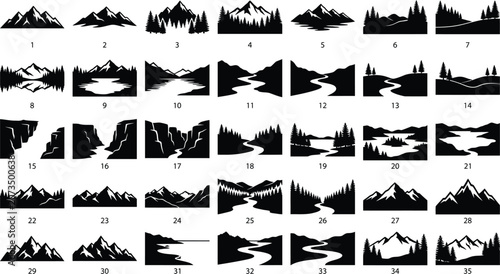 Black and white set of 32 thin line symbols for business, finance, and technology black white line thin line