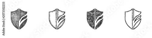 Fotografie Black and white sketch luxury goods company logo design set
