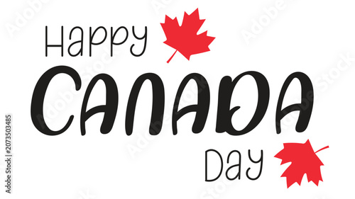 Happy CANADA Day   Typography T Shirt Design with Maple Leaf for Canada Day Gift