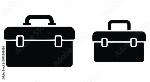 Konstfotografi Black briefcase and attache case icon set