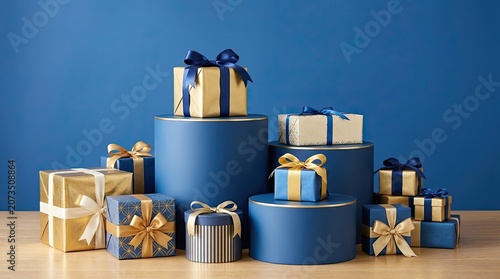 christmas gift box with ribbon