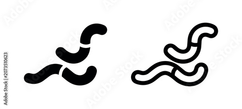 Canvastavla Worm Icon Vector, Earthworm or Parasite Symbol, Animal Insect Graphic for Nature