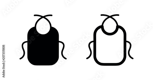 Bild auf Leinwand Baby bib icon, symbolizing infant feeding, childcare, and cleanliness