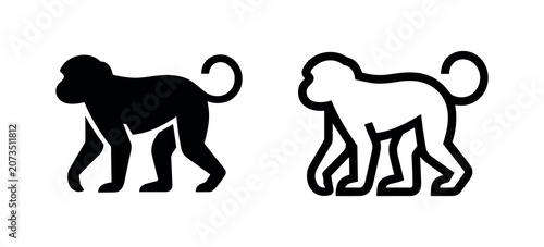 Photography Monkey icon, representing primate animals, wildlife, and jungle fauna