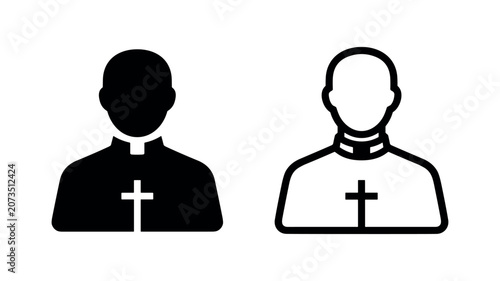 Fotografi Priest or clergyman icon set
