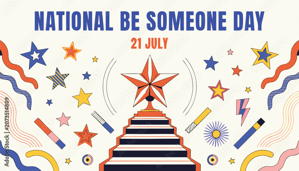 Obraz premium Colorful national be someone day poster featuring a bright star