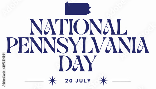Fotografie Dark blue text design celebrating national pennsylvania day in july