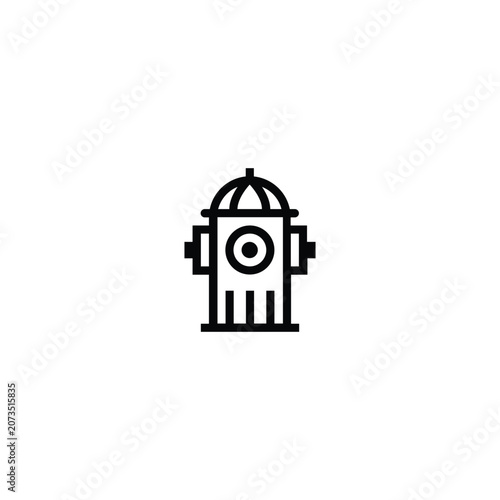 Fire Hydrant Water Emergency Safety Line Icon